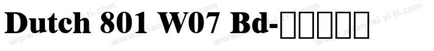 Dutch 801 W07 Bd字体转换